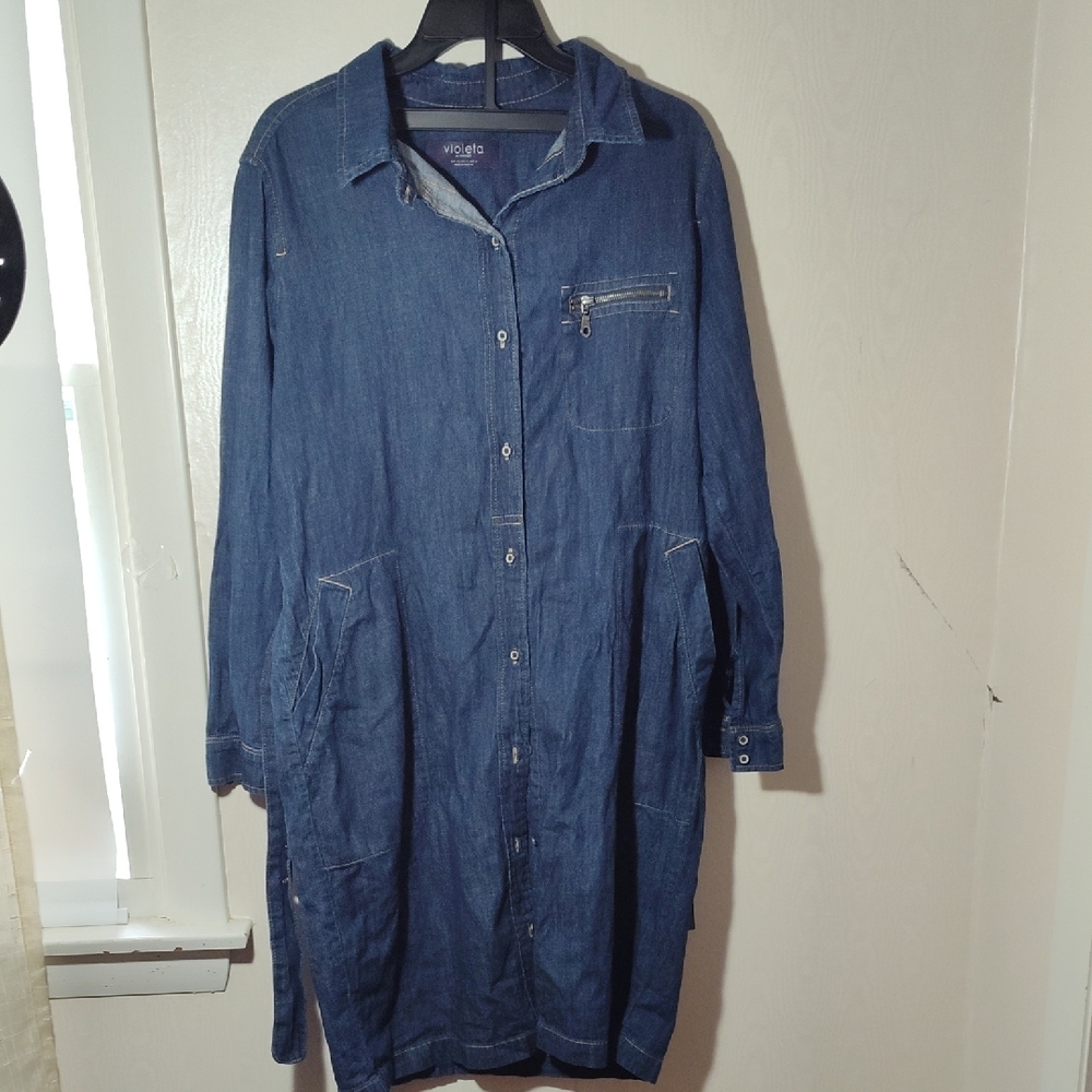 Mango Violeta Blue Denim Shirt